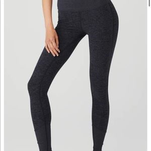 High-Rise Heathered Lounge Leggings- Rich Navy Heather